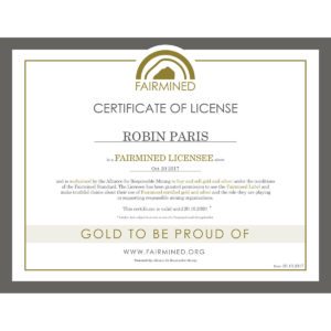 05-Fairmined_Certificate_of_License_Robin_Paris_08 label Fairmined