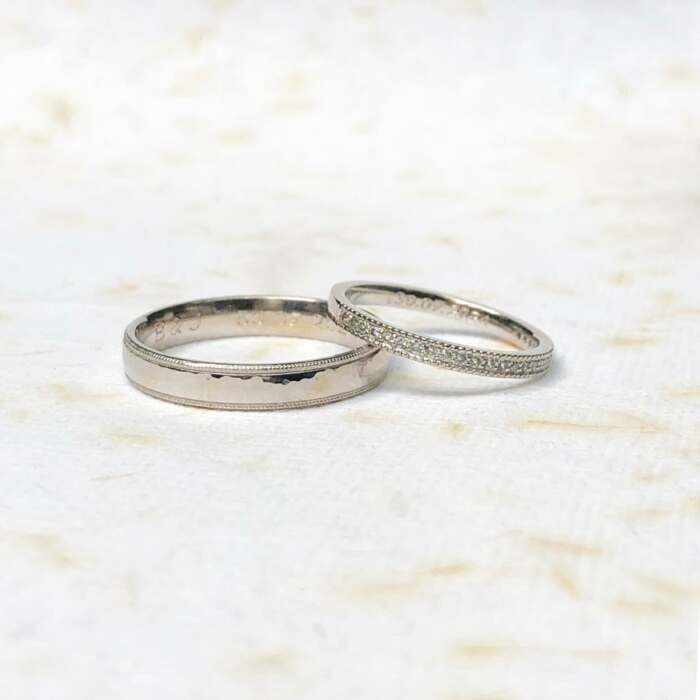 Les bagues LILIBETH et ACHILLE en or gris palladié 18 carats Fairmined