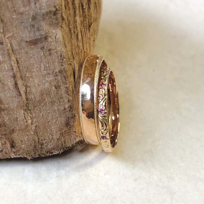 Alliances en or rose 18 carats Fairmined