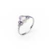 La bague de Candice : saphir rose et saphirs blancs sur or gris palladié 18K Fairmined